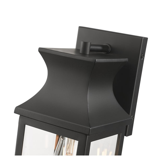 Acclaim Lighting 1 Light 14" Oudoor Wall Mount, Matte Black/Clear
