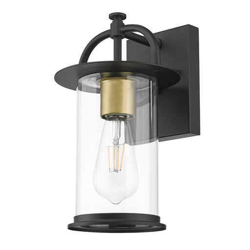 Acclaim Lighting 1Lt 17" Oudoor Wall Mount, Matt Black and Brass/Clear