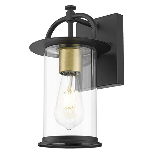 Acclaim Lighting 1Lt 17" Oudoor Wall Mount, Matt Black and Brass/Clear