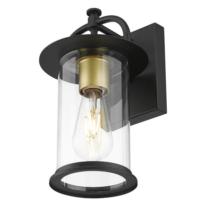 Acclaim Lighting 1Lt 17" Oudoor Wall Mount, Matt Black and Brass/Clear