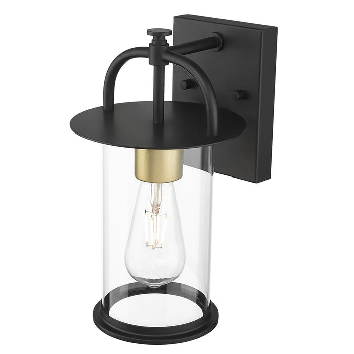Acclaim Lighting 1Lt 17" Oudoor Wall Mount, Matt Black and Brass/Clear