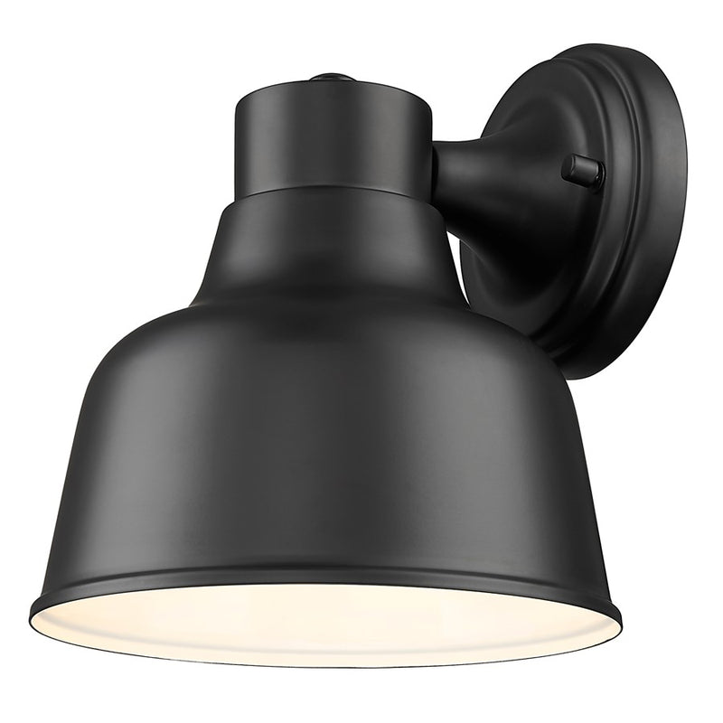 Acclaim Lighting 1 Light 12" Oudoor Wall Mount, Matte Black/White Gloss