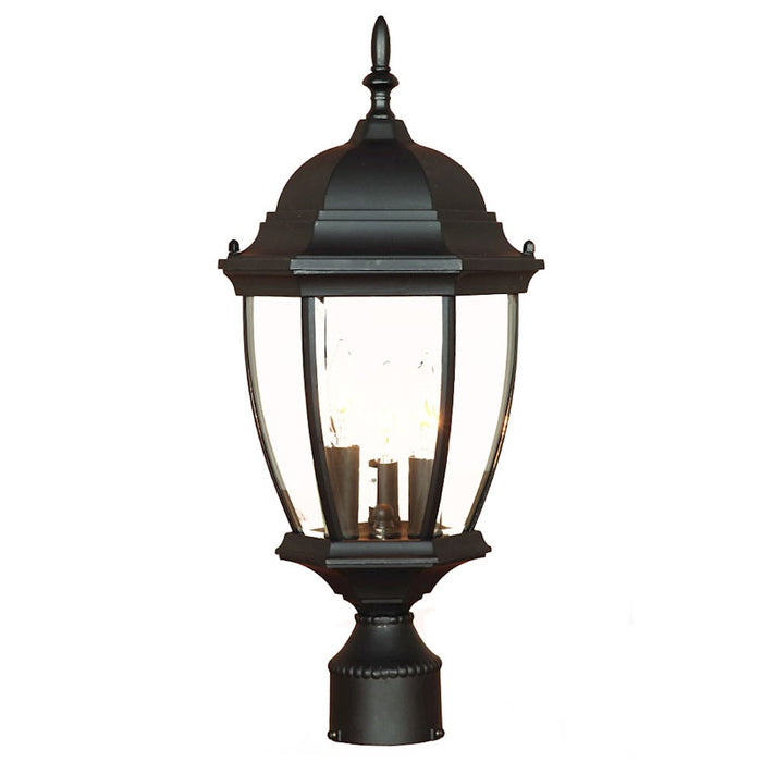 Acclaim Lighting Wexford 3 Light Post Mount, Matte Black