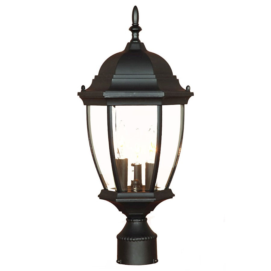 Acclaim Lighting Wexford 3 Light Post Mount, Matte Black