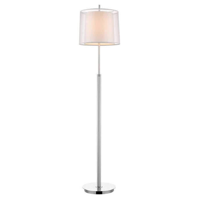 Acclaim Nimbus Floor Lamp, Silver/Chrome/Snow Shantung Double