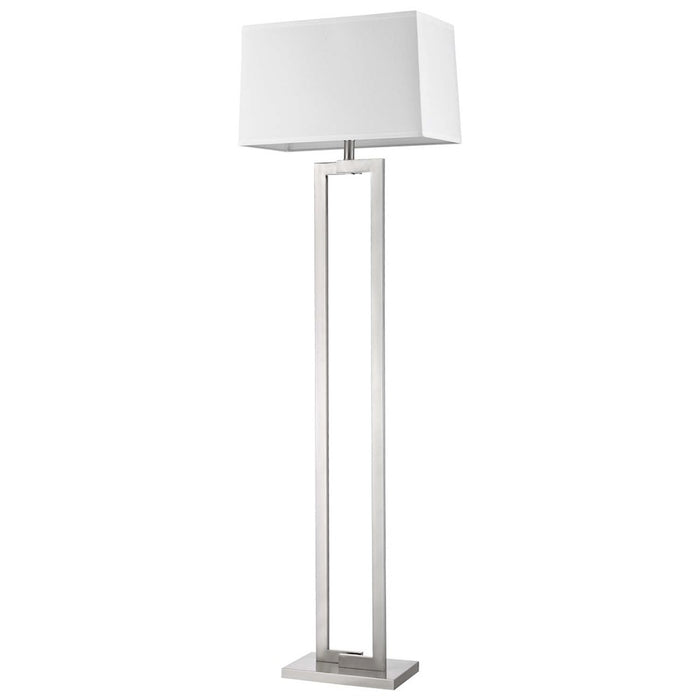 Acclaim Riley 1 Light Floor Lamp, Nickel/Off-White Shantung