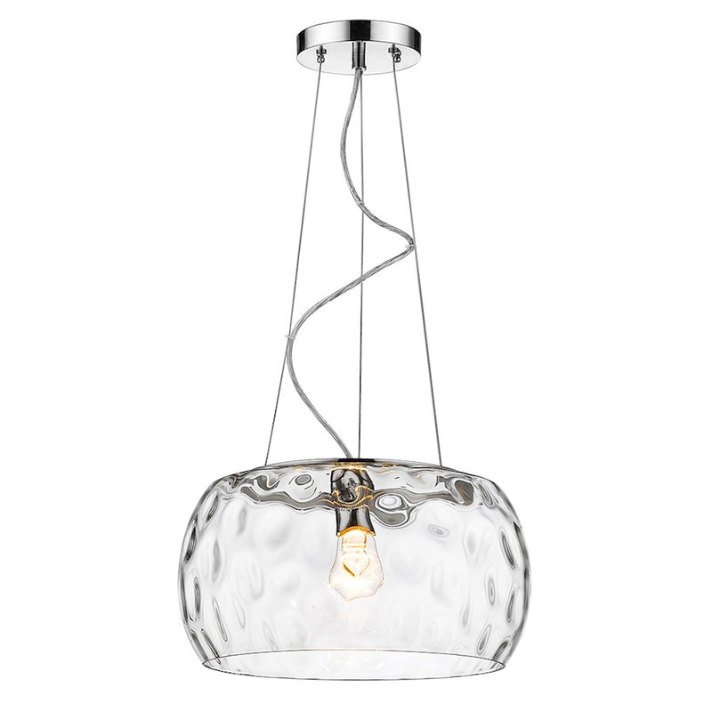 Acclaim Mystere 1 Light Pendant, Chrome/Clear Dimpled Glass