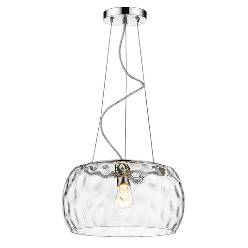 Acclaim Mystere 1 Light Pendant, Chrome/Clear Dimpled Glass