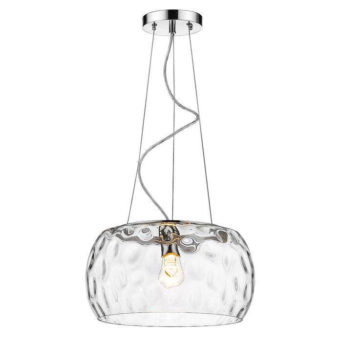 Acclaim Mystere 1 Light Pendant, Chrome/Clear Dimpled Glass