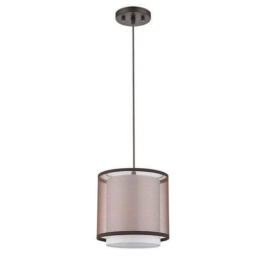 Acclaim Brella 1 Light Mini Pendant, Bronze/Gray Shantung 2 Tier
