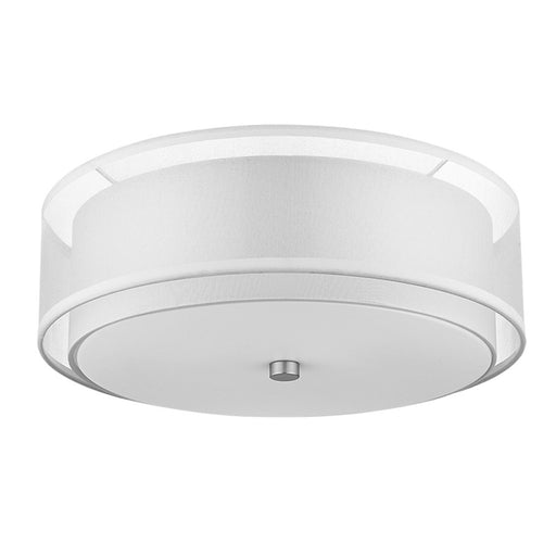 Acclaim Brella 2 Light Flushmount, Nickel/Snow Shantung 2 Tier