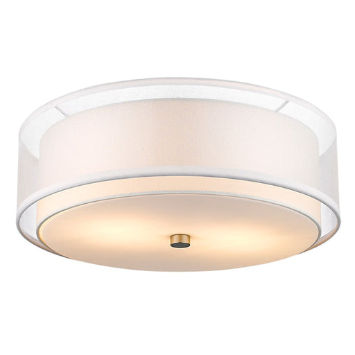 Acclaim Brella 2 Light Flushmount, Nickel/Snow Shantung 2 Tier
