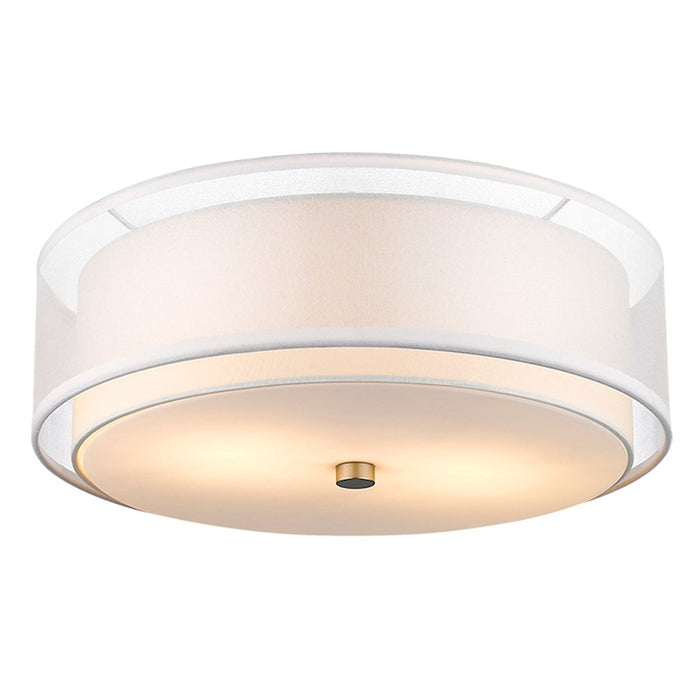 Acclaim Brella 2 Light Flushmount, Nickel/Snow Shantung 2 Tier