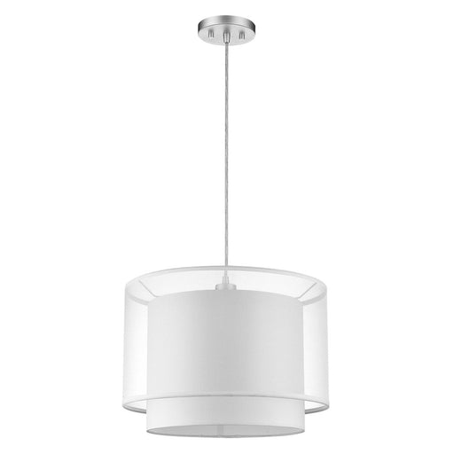 Acclaim Brella Pendant, Metallic Silver/Snow Shantung 2 Tier