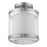 Acclaim Lux 8" Pendant, Nickel/Snow Shantung 2 Tier/Metal Trim