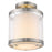 Acclaim Lux 8" Pendant, Nickel/Snow Shantung 2 Tier/Metal Trim