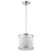 Acclaim Lux 8" Pendant, Nickel/Snow Shantung 2 Tier/Metal Trim