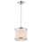 Acclaim Lux 8" Pendant, Nickel/Snow Shantung 2 Tier/Metal Trim