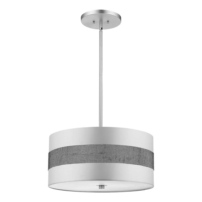 Acclaim Harmony 3 Light Pendant, Silver/Platinum/Crystal Studs