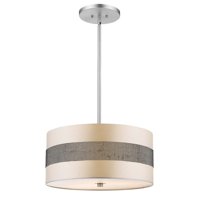 Acclaim Harmony 3 Light Pendant, Silver/Platinum/Crystal Studs