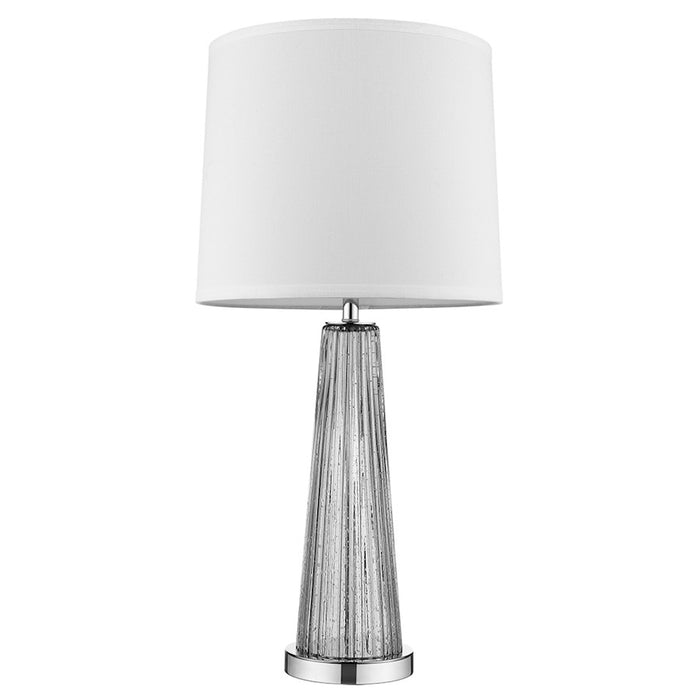 Acclaim Chiara 14" 1 Light Drum Lamp, Chrome/Off-White Shantung