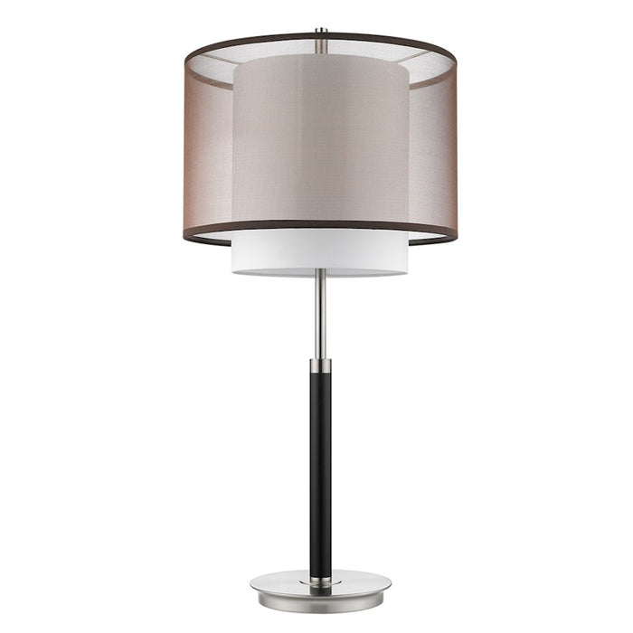 Acclaim Roosevelt Table Lamp, Espresso/Nickel/Gray Shantung