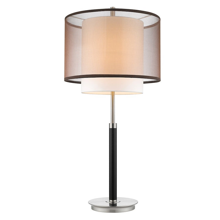 Acclaim Roosevelt Table Lamp, Espresso/Nickel/Gray Shantung