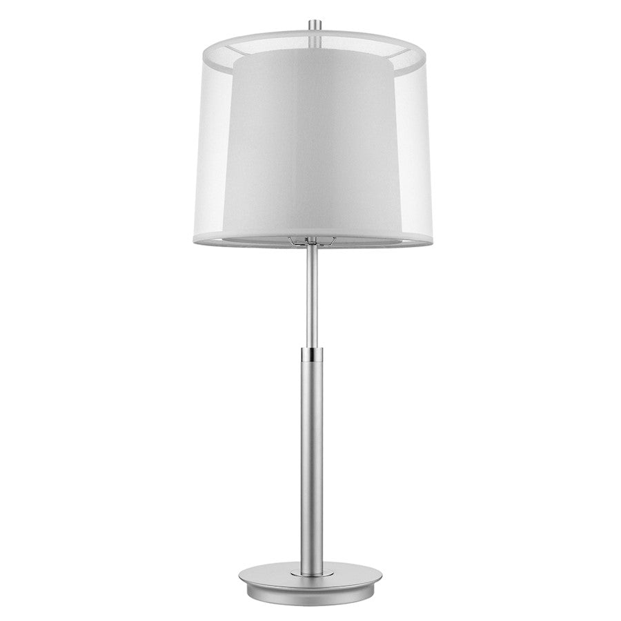 Acclaim Nimbus Table Lamp, Silver/Chrome/Snow Shantung Double
