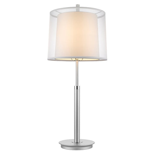 Acclaim Nimbus Table Lamp, Silver/Chrome/Snow Shantung Double
