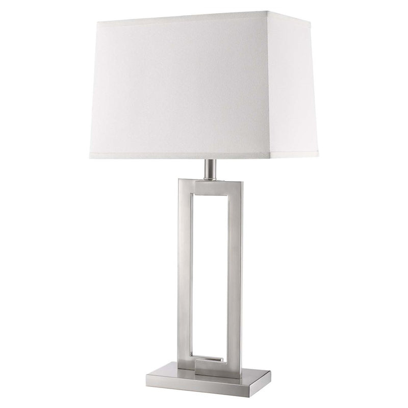 Acclaim Riley 1 Light Table Lamp, Nickel/Off-White Shantung