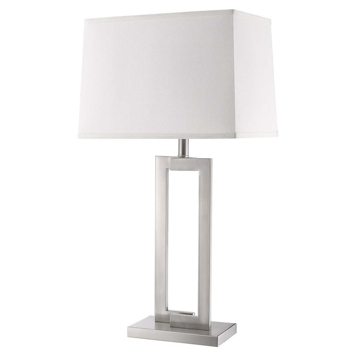 Acclaim Riley 1 Light Table Lamp, Nickel/Off-White Shantung