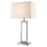 Acclaim Riley 1 Light Table Lamp, Nickel/Off-White Shantung
