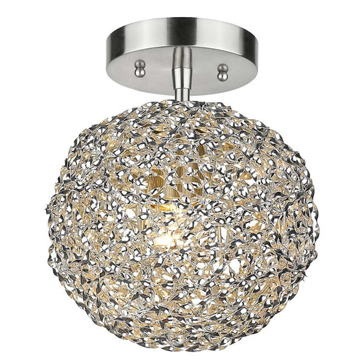 Acclaim Snow Flushmount, Nickel/Hand Woven Aluminum Strand