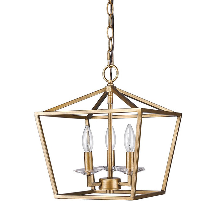 Acclaim Lighting Kennedy 3 Light Pendant, Antique Gold