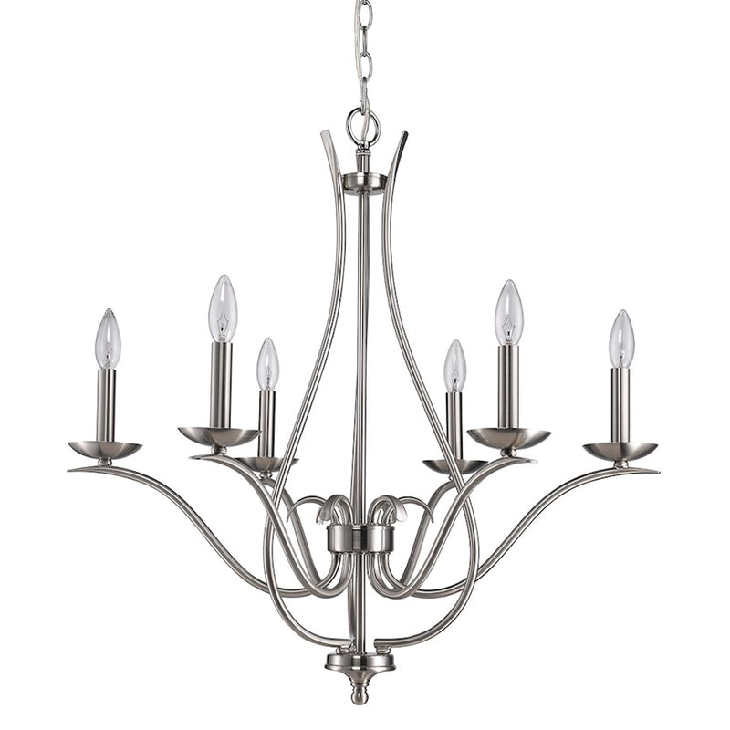 Acclaim Lighting Genevieve 6 Light Chandelier, Satin Nickel