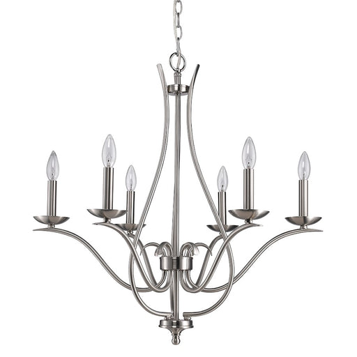 Acclaim Lighting Genevieve 6 Light Chandelier, Satin Nickel
