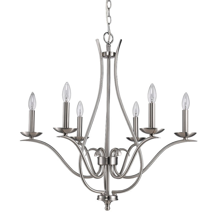 Acclaim Lighting Genevieve 6 Light Chandelier, Satin Nickel