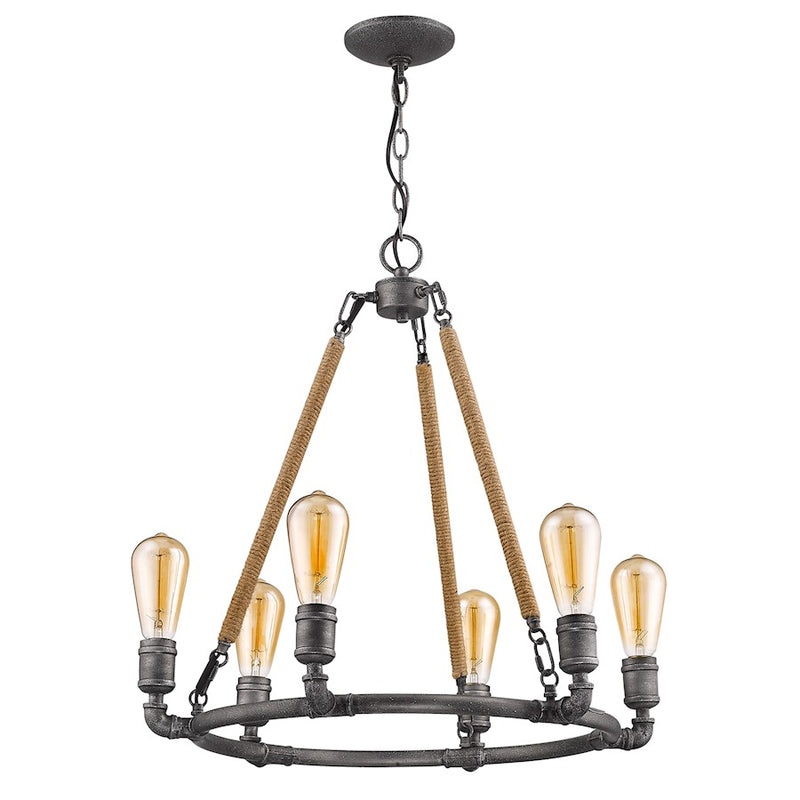 Acclaim Lighting Grayson 6 Light Chandelier, Antique Gray