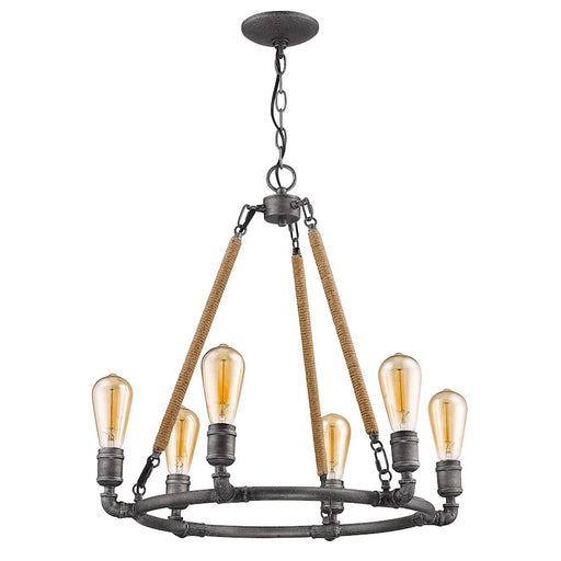 Acclaim Lighting Grayson 6 Light Chandelier, Antique Gray