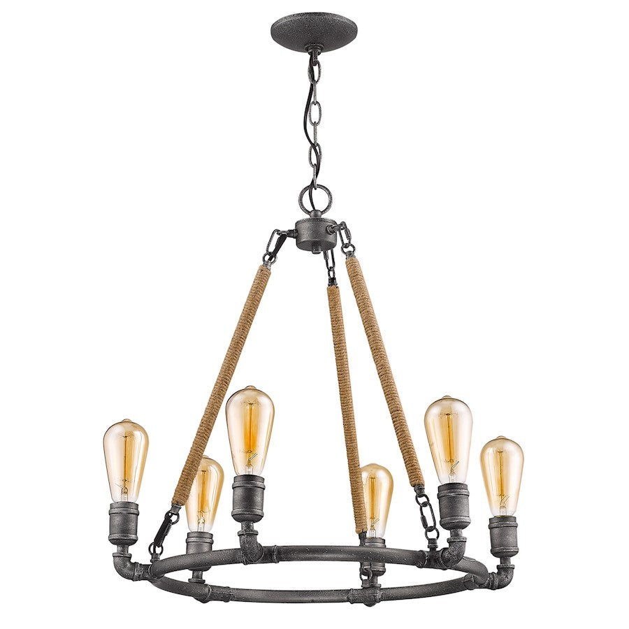 Acclaim Lighting Grayson 6 Light Chandelier, Antique Gray