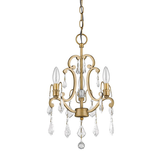 Acclaim Lighting Claire 3 Light Convertible Chandelier, Antique Gold