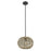 Acclaim Lighting 1 Light 15" Pendant, Black Metal/Natural Seagrass