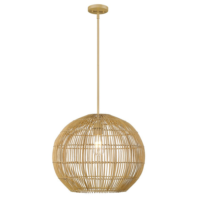 Acclaim Lighting 1 Light 19" Pendant, Tan Metal/Camel Rattan/Camel