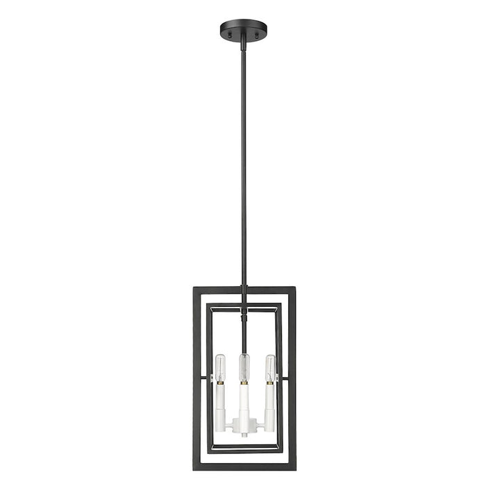Acclaim Lighting Milbank 4 Light Pendant, Black/White