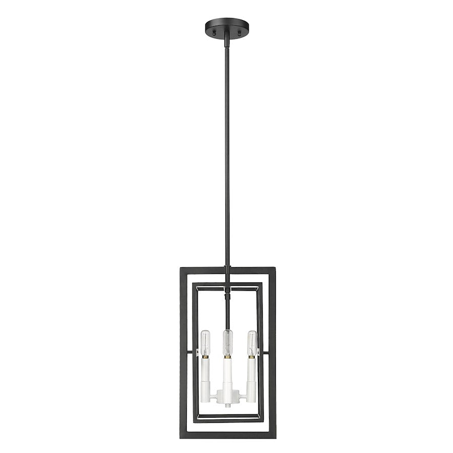 Acclaim Lighting Milbank 4 Light Pendant, Black/White