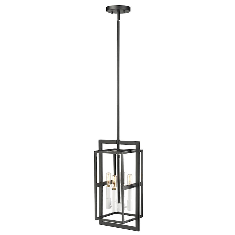 Acclaim Lighting Milbank 4 Light Pendant, Black/White