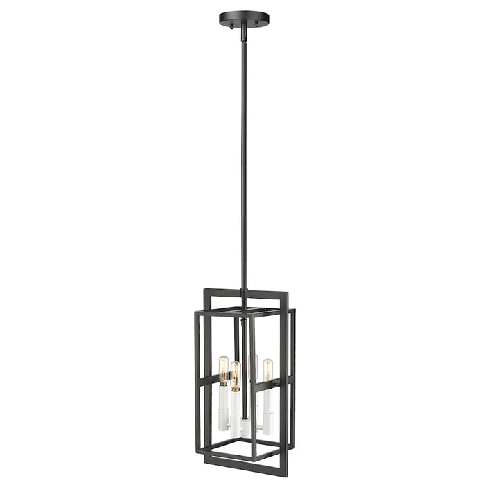 Acclaim Lighting Milbank 4 Light Pendant, Black/White