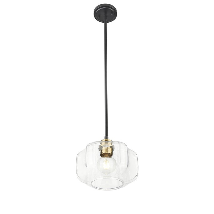 Acclaim Lighting 1 Light 10" Pendant, Matte Black and Brass/Clear