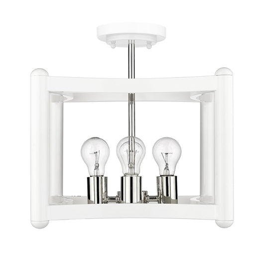 Acclaim Lighting Coyle 4 Light Convertible Pendant, White/Nickel