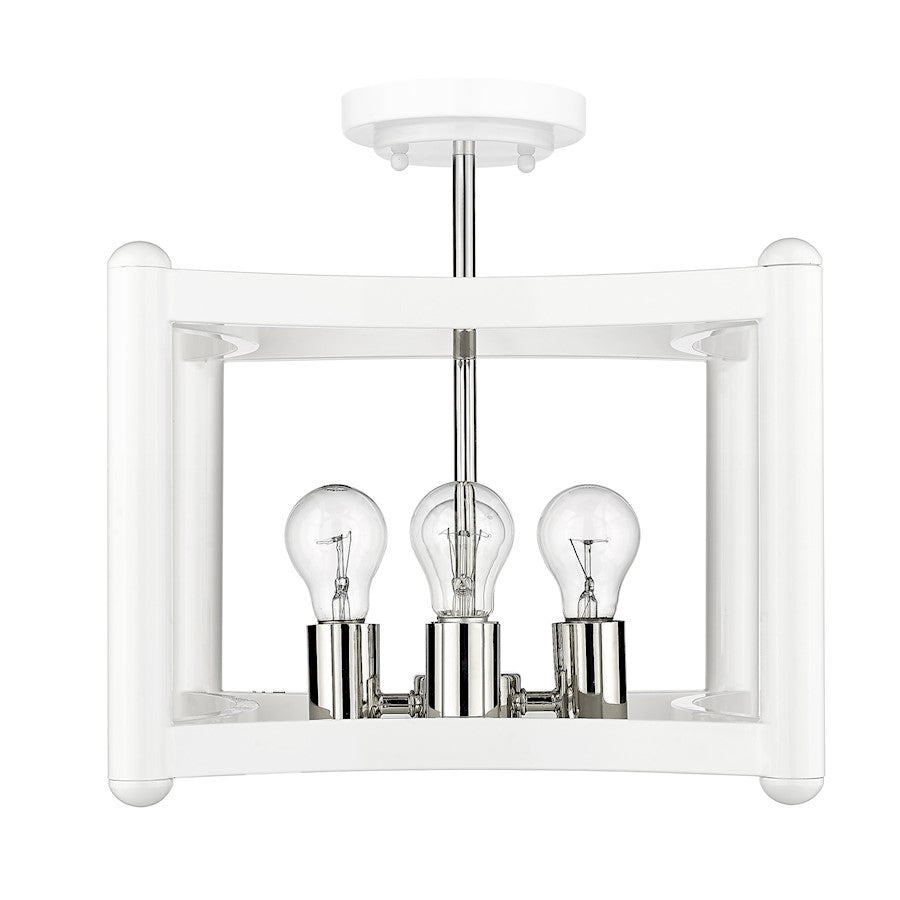 Acclaim Lighting Coyle 4 Light Convertible Pendant, White/Nickel